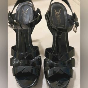 YSL Black Tribute Stilletto Heels Sz. 8 (38)